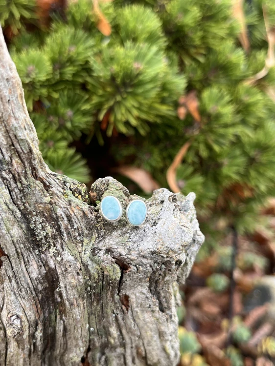 Larimar náušnice Ag 925