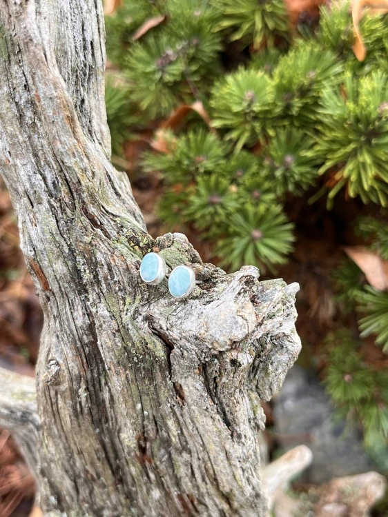 Larimar náušnice Ag 925