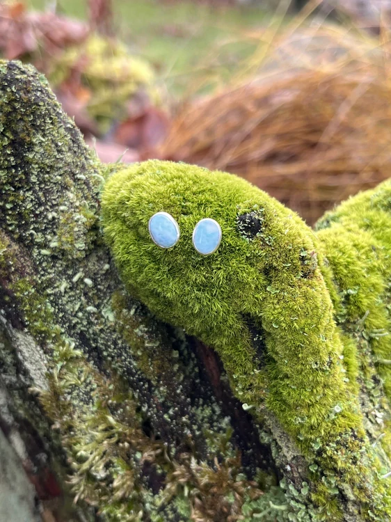 Larimar náušnice Ag 925