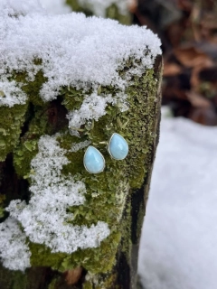 Larimar náušnice Ag925