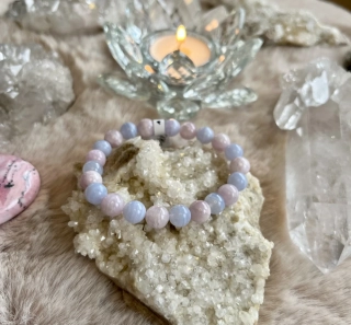 Kunzit s Chalcedonem náramek