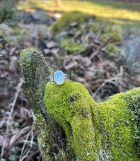 Měsíční kámen prsten Ag925